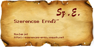 Szerencse Ernő névjegykártya