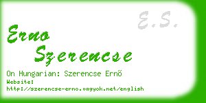 erno szerencse business card