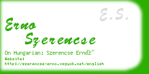 erno szerencse business card